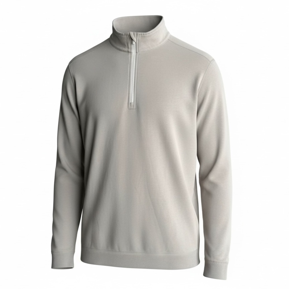 Tasc Performance Long Sleeve 1/4 Zip Shirt Lightweight Sweater Light Gray Bamboo